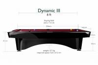 Billard US Dynamic III 8 FT Noir Brillant  Modèle Expo !