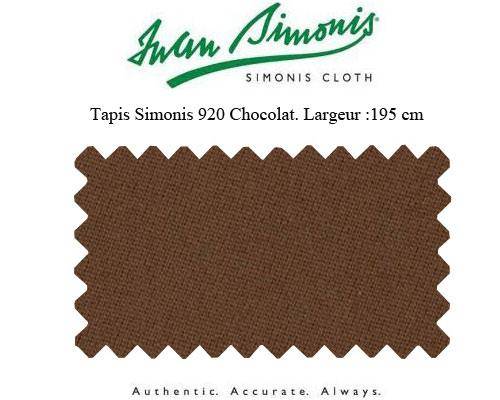 Drap de billard économique Tapis Simonis 920 195 cm Chocolat