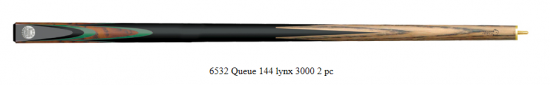 Queue de billard Queue Lynx 3000 - 2 pièces frène - 144 cm